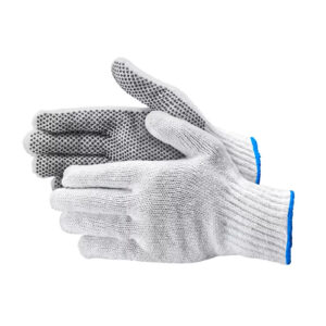 PVC Dot Knit Gloves - Single-Sided, Medium